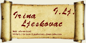 Irina Ljeskovac vizit kartica